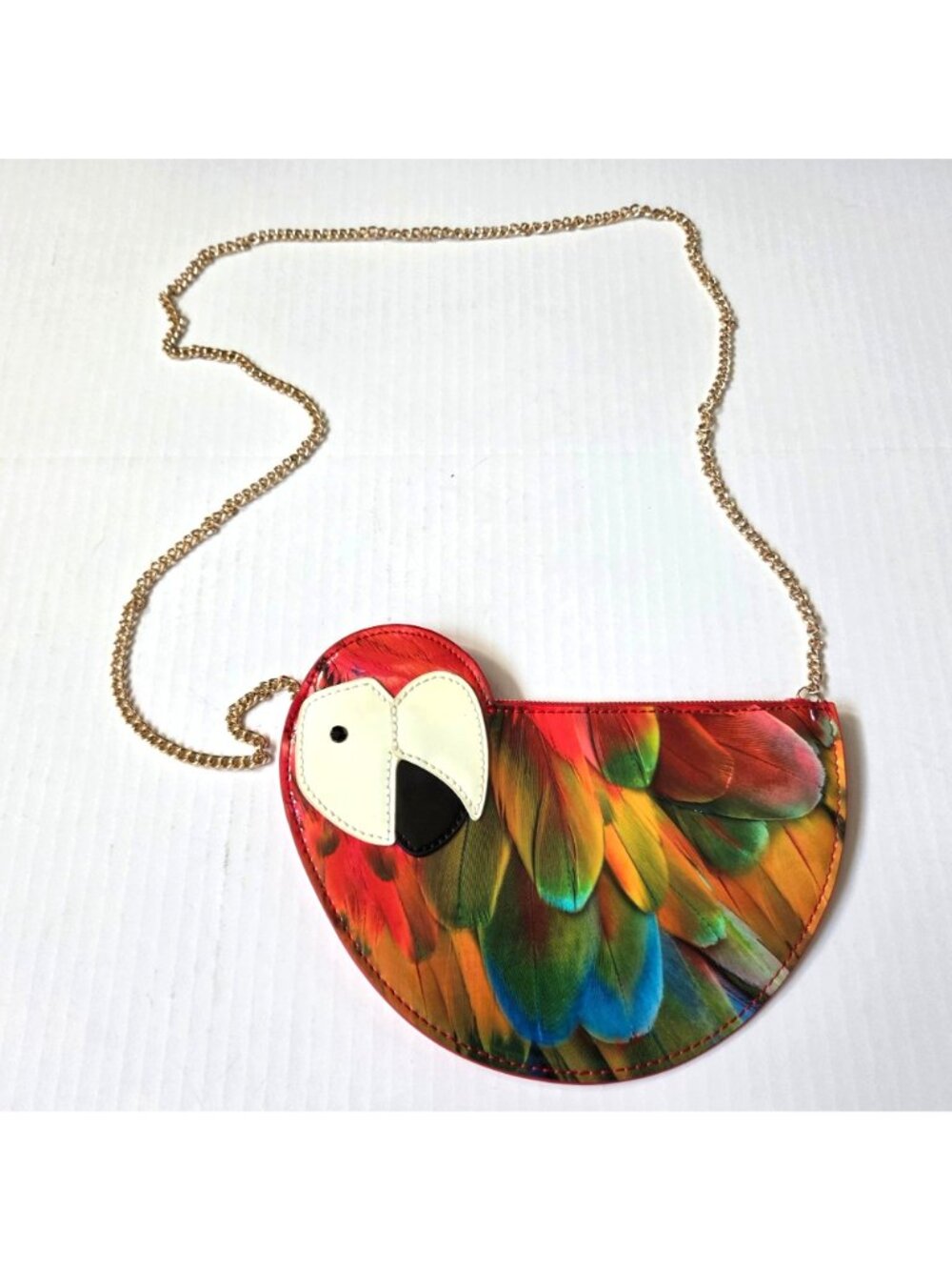 Swarovski Purse Red Colorful Parrot Tropical Cocktail Party Crossbody Bag Clutch - Picture 2 of 14